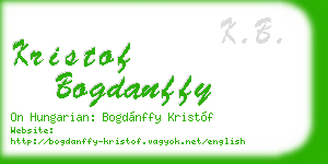 kristof bogdanffy business card