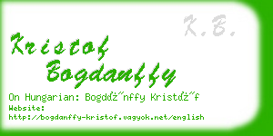 kristof bogdanffy business card